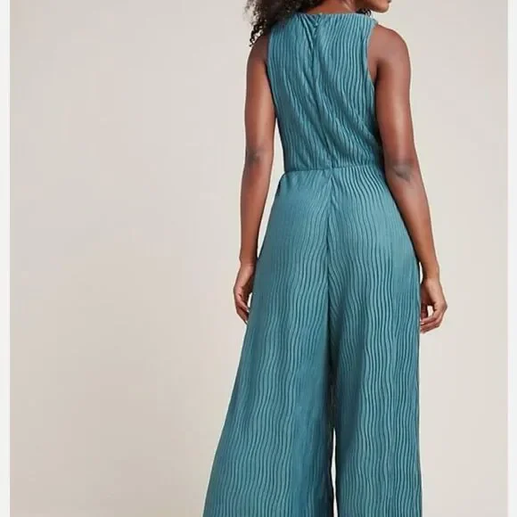 Anthropologie Marina Plisse Sleeveless Jumpsuit - Picture 2 of 10